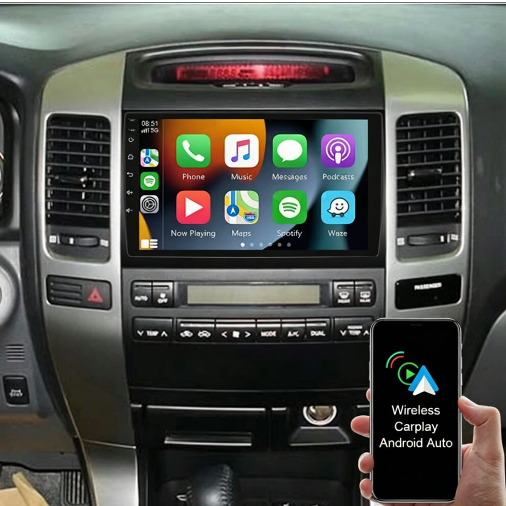 GPS Navigator 2Din Car Radio Apple Carplay 9" For Toyota 2003-2009 4Runner Audio