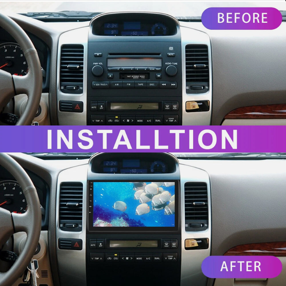 GPS Navigator 2Din Car Radio Apple Carplay 9" For Toyota 2003-2009 4Runner Audio