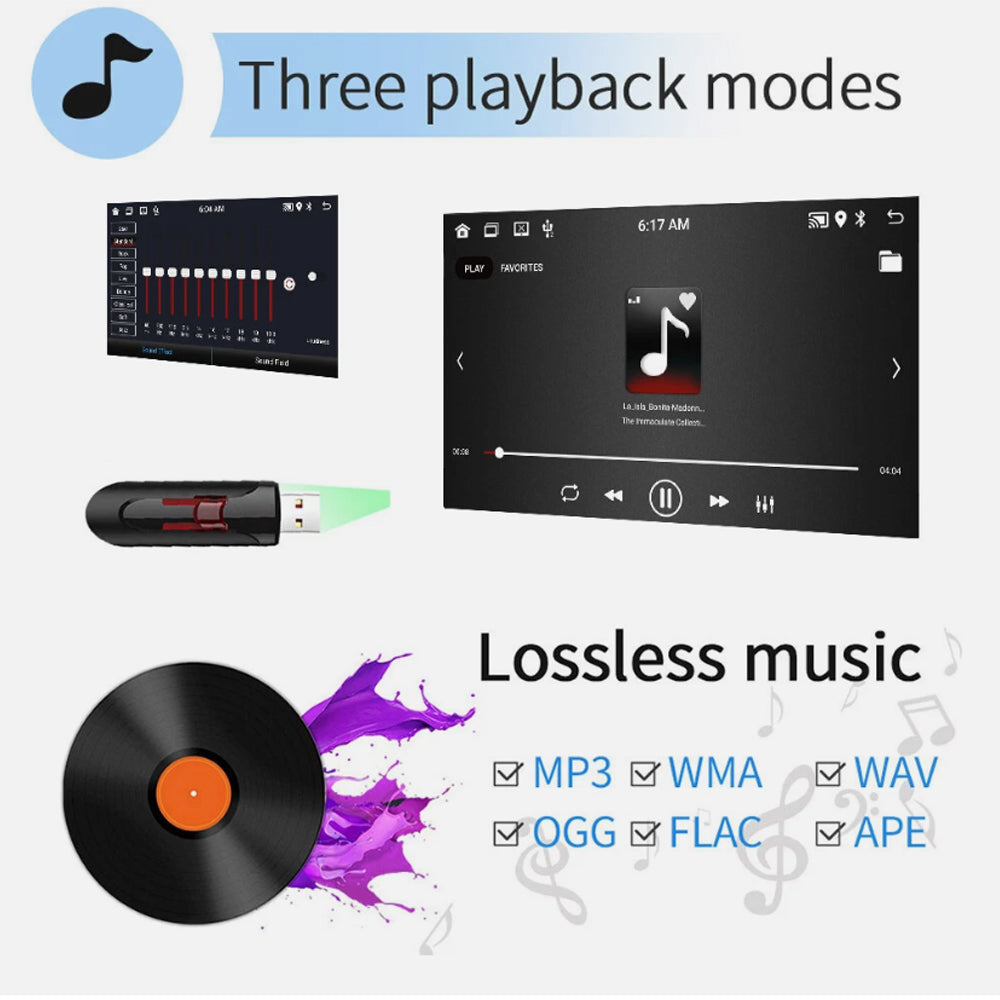 10" 2Din 4+64G 8Core Car Stereo Radio Apple Carplay Android 15.0 GPS 4G FM BT WIFI Navi