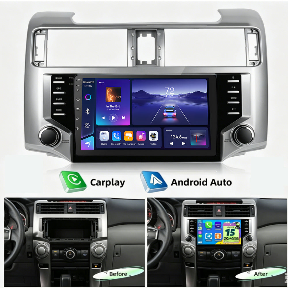 Car Radio 9" 2Din Stereo Touchscreen GPS Navigator For Toyota 4Runner 2010-2020