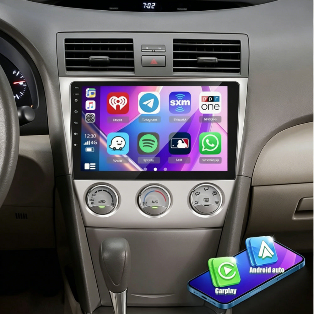 2Din Car Radio 9" Stereo Apple Carplay GPS Navi For Toyota Camry 2006-2011