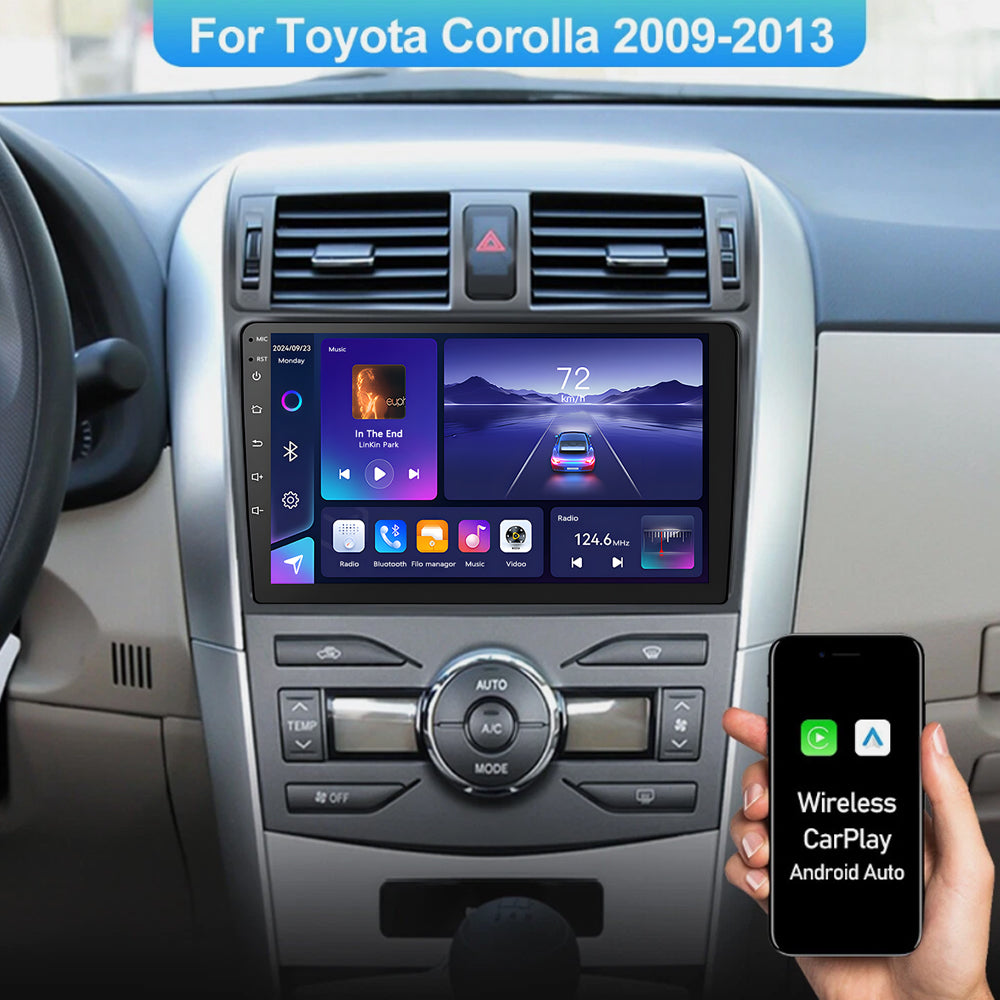 GPS For Toyota 2009-2013 Corolla 2Din Car Radio 9" Stereo Apple Carplay