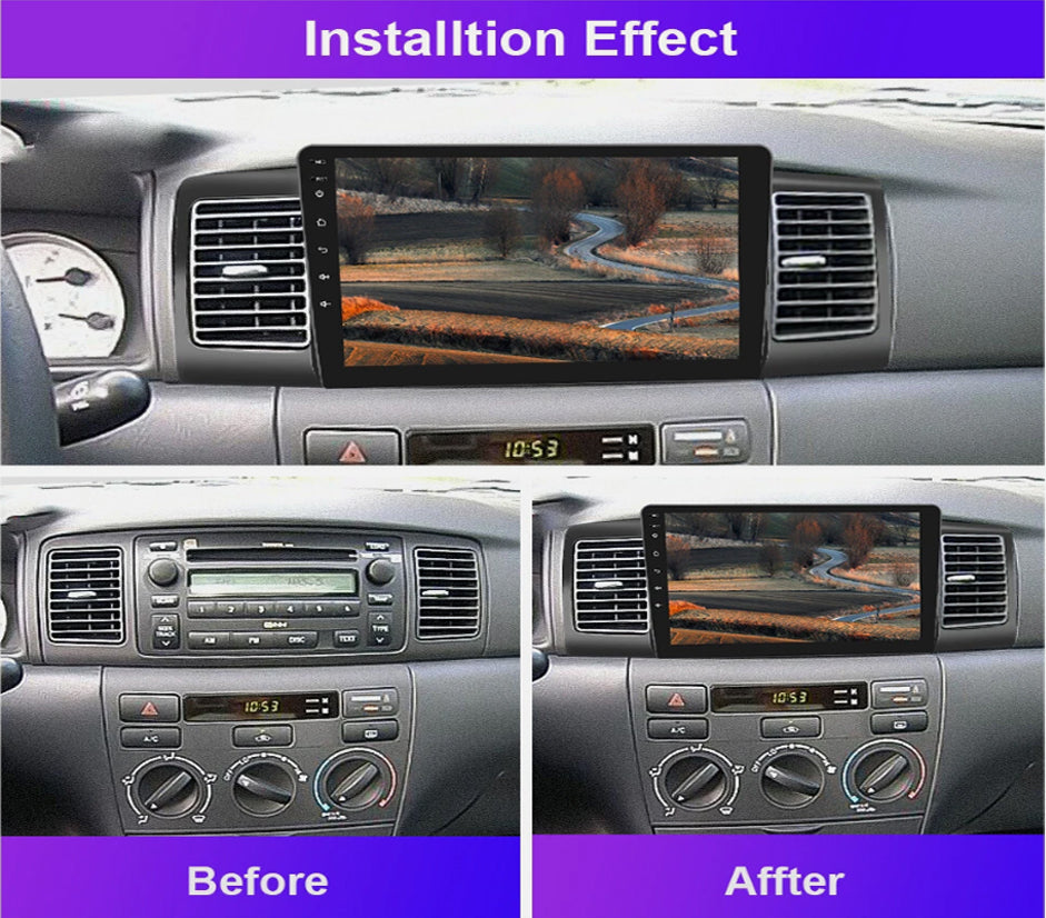 2Din Car Radio 9" Stereo Apple Carplay GPS Navigato For Toyota 2007-2012 Corolla