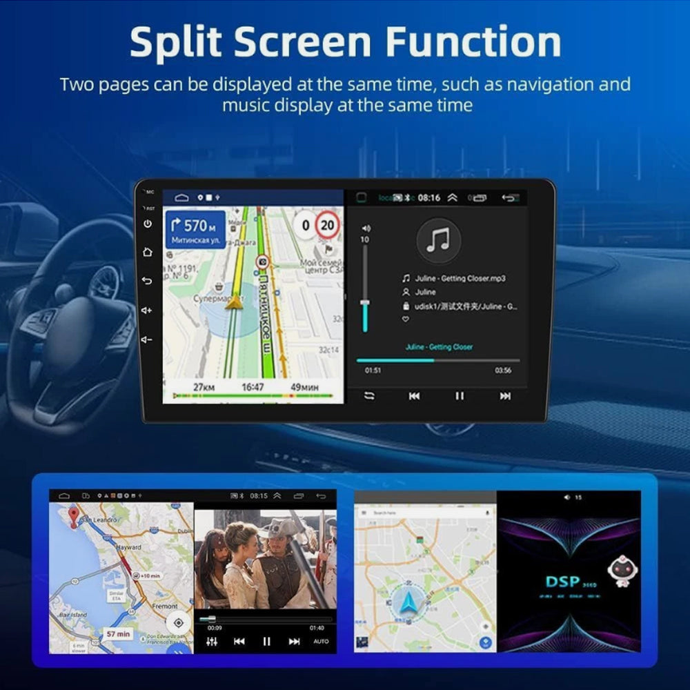10" 2Din 4+64G 8Core Car Stereo Radio Apple Carplay Android 15.0 GPS 4G FM BT WIFI Navi