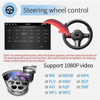 10" 2Din 4+64G 8Core Car Stereo Radio Apple Carplay Android 15.0 GPS 4G FM BT WIFI Navi