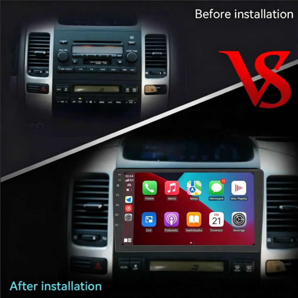 GPS Navigator 2Din Car Radio Apple Carplay 9" For Toyota 2003-2009 4Runner Audio
