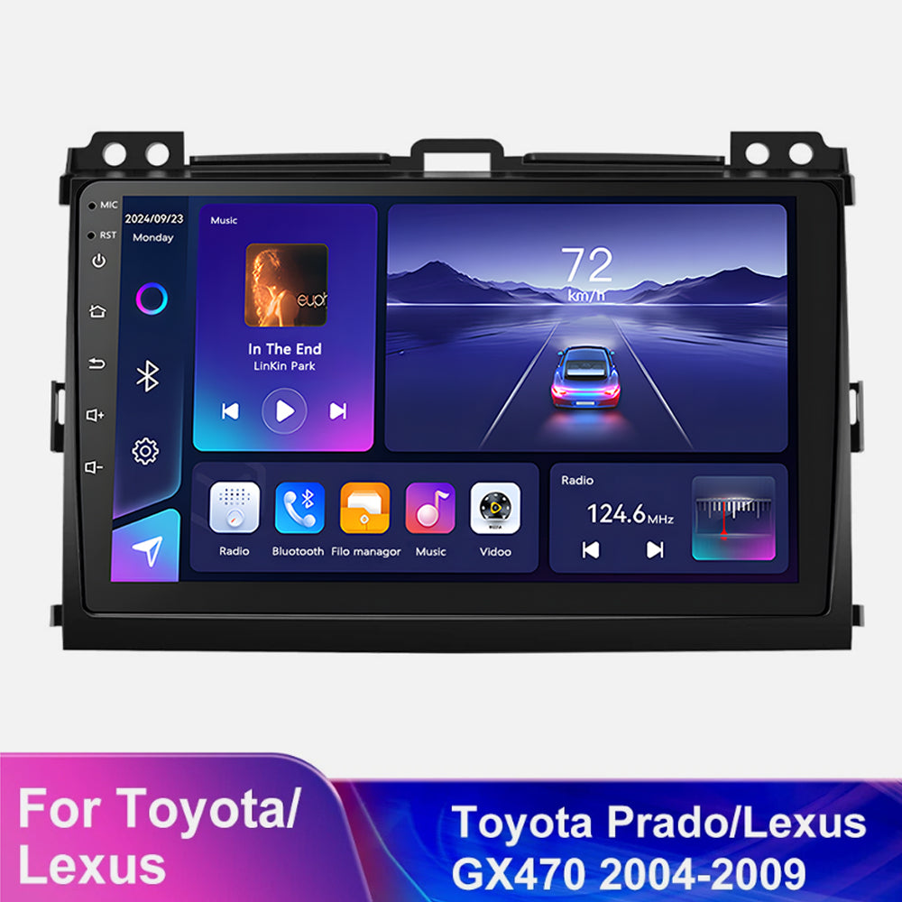 GPS Navigator 2Din Car Radio Apple Carplay 9" For Toyota 2003-2009 4Runner Audio