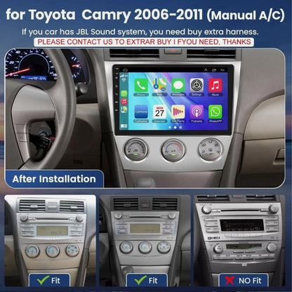 2Din Car Radio 9" Stereo Apple Carplay GPS Navi For Toyota Camry 2006-2011