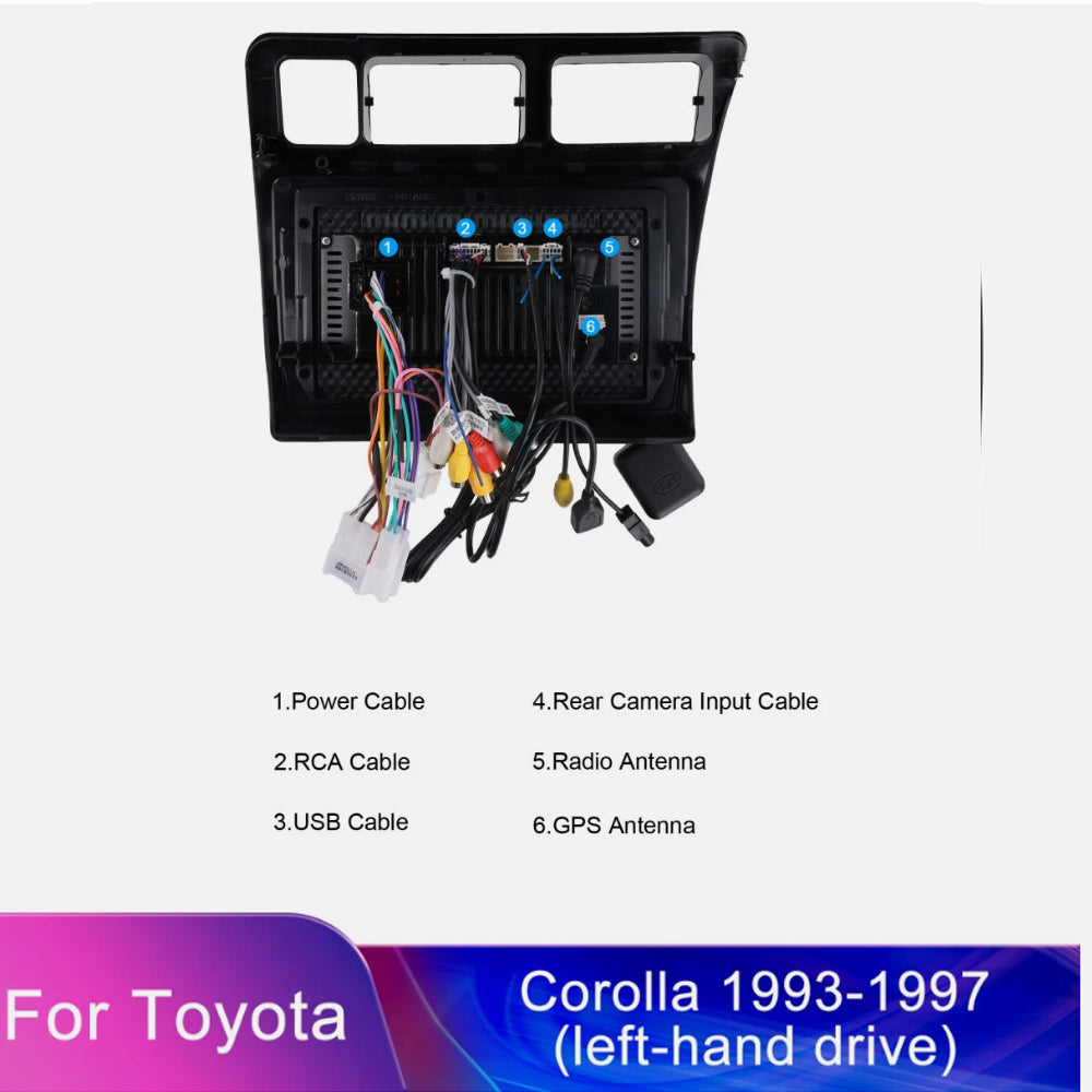 Navigator GPS 2Din Touchscreen Car Radio 9" Stereo For Toyota 1993-1997 Corolla
